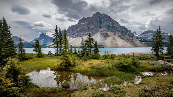 poster pegunungan Mountains Lake Canada Scenery Bow Lake Alberta 1Z