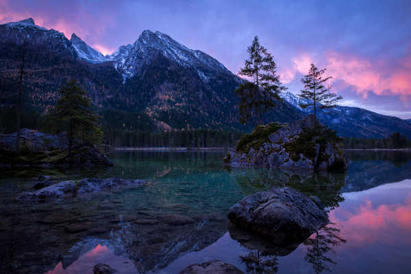 poster pegunungan Germany Evening Mountains Rivers Stones Scenery 1Z