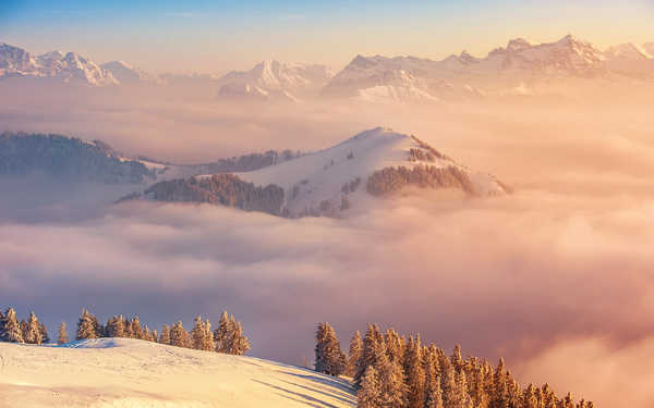 poster pemandangan alam gunung Switzerland Mountains 1Z 011