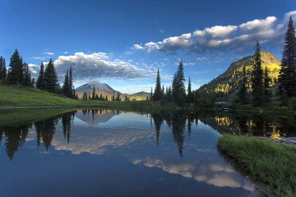 poster pemandangan alam gunung USA Parks Lake Mountains 1Z 007