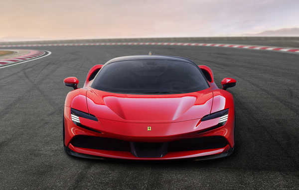 Poster Mobil Ferrari Stradale SF90 Front Red 1ZM