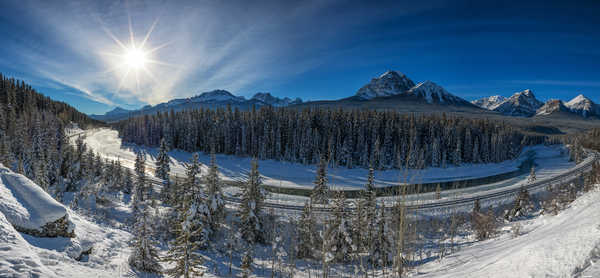 poster pemandangan alam gunung Canada Parks Winter Forests Mountains Banff Snow 1Z