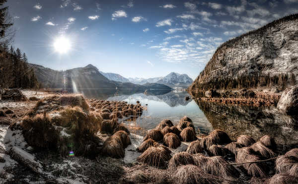 Poster Pemandangan Gunung Sky Stones Mountains Lake Austria Scenery Styria 1Z