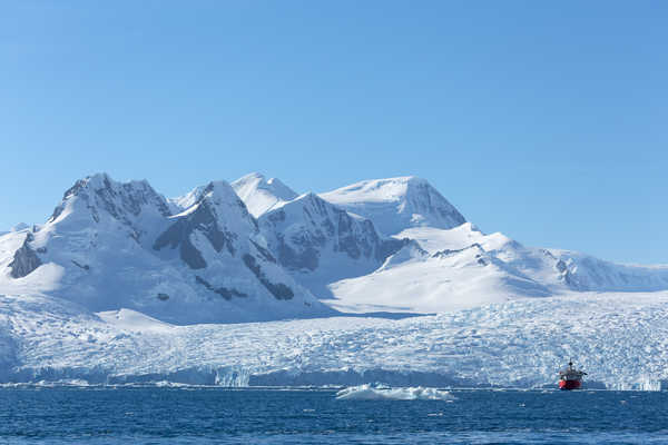 poster pegunungan Mountains Ships Antarctica Snow 1Z