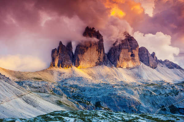 poster gunung Mountains Tre cime di Lavaredo APC