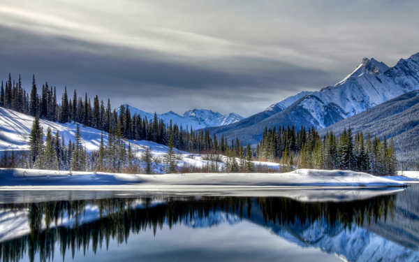 poster pegunungan Cloud Forest Gloom Lake Mountain Winter Mountains Mountain APC