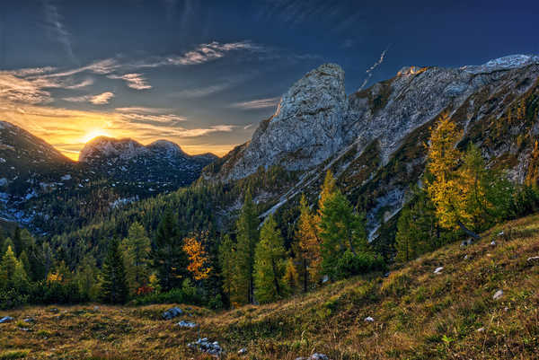 poster pemandangan alam gunung Mountains Sunrises and sunsets Autumn Austria 1Z