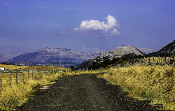 poster pegunungan Roads Mountains Fence 1Z