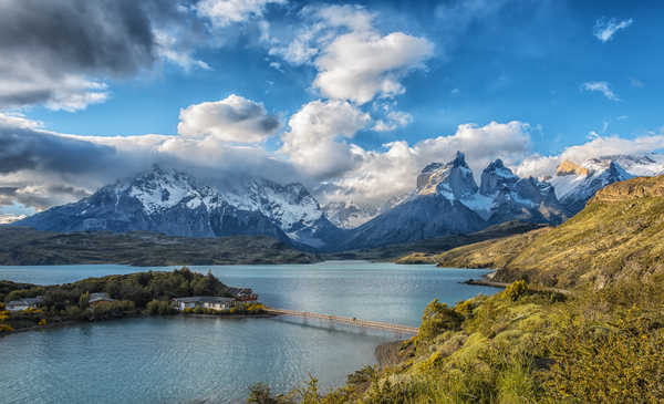 Poster Pemandangan Gunung Chile Parks Mountains Sky Lake Bridges Scenery 1Z