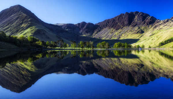 poster gunung Lake Mountain Reflection Earth Reflection APC 003