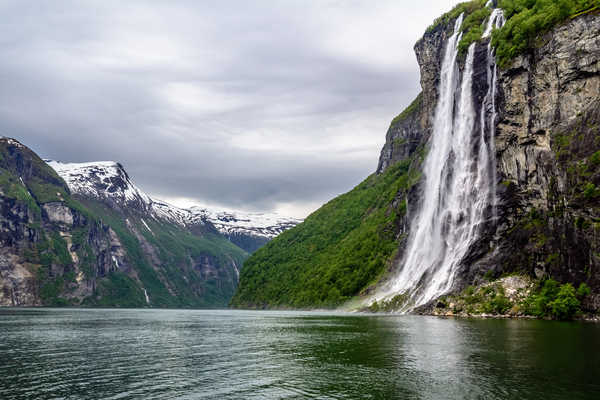 poster pemandangan alam gunung Fjord Mountain Nature Norway Waterfall Waterfalls Waterfall1 APC