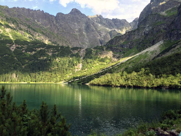 Poster Pemandangan Gunung Forest Lake Mountain Poland Water Mountains Mountain APC