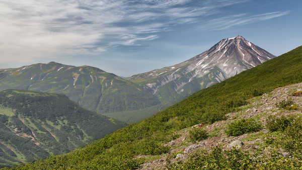 poster pemandangan alam gunung Russia Mountains Kamchatka Peninsula Shrubs 1Z