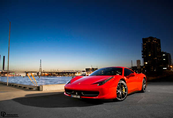 Poster Mobil Ferrari Ferrari 458 Red Car Sport Car Ferrari Ferrari 458 APC008