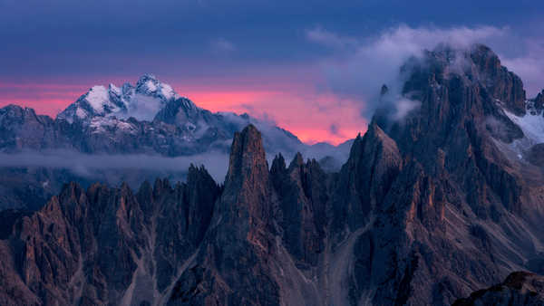 Poster Pemandangan Gunung Mountains Italy Dolomites Devils Tower Torre del 1Z