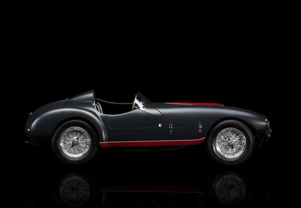 Poster Mobil Ferrari Retro 1953 Classic 166 MM 53 Spyder Black 1ZM
