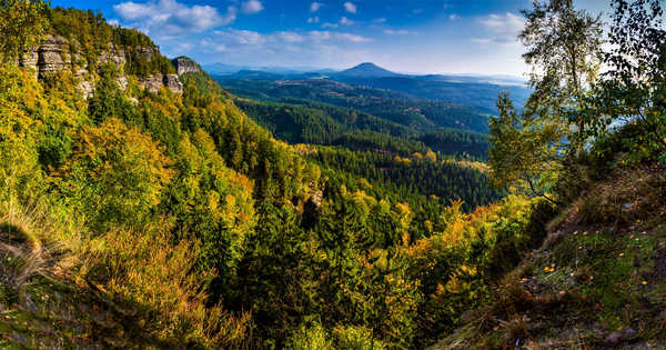 poster gunung Fall Forest Landscape Mountain Earth Forest APC