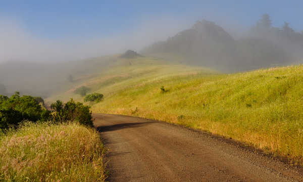 Poster Pemandangan Gunung Mountains Roads Fog 1Z