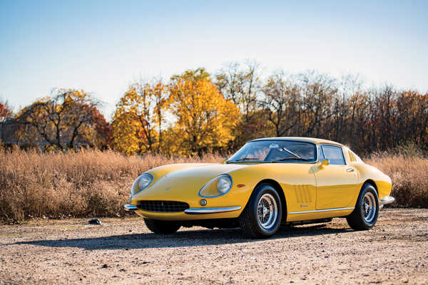 Poster Mobil Ferrari Retro 1965 66 275 GTB 6C Acciaio Yellow 1ZM