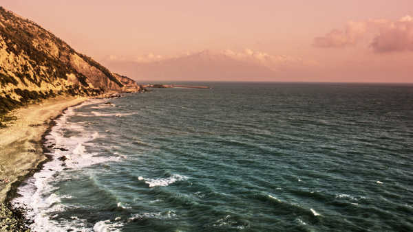 poster pemandangan alam gunung Beach Coast Mountain Sea Seascape Wave Earth Beach APC