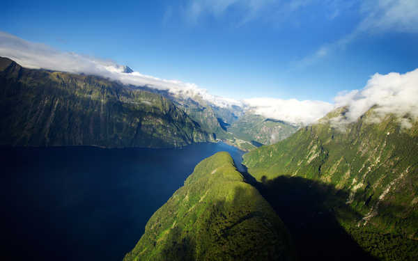 poster gunung fjord mountains queenstown new zealand hd WPS