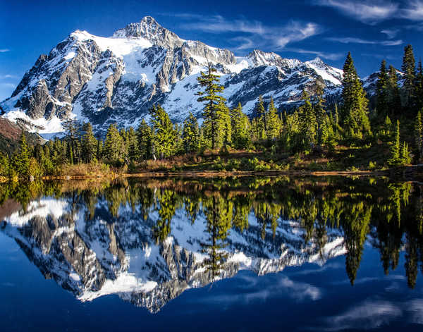 poster pemandangan alam gunung Lake Mountain Nature Reflection Earth Reflection8 APC