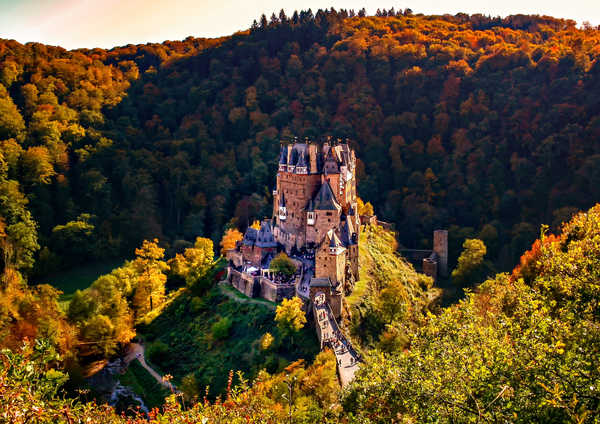 poster gunung Forests Autumn Mountains Castles Germany Burg Eltz 1Z