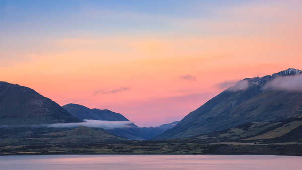 poster pemandangan alam gunung Mountains Lake Sky 1Z