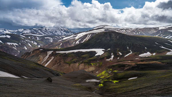 poster pegunungan Mountains Iceland Landmannalaugar Clouds 1Z