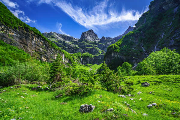 poster pegunungan Mountains Sky France Samoens Cirque Du Fer A 1Z