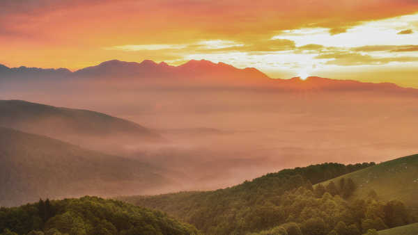 poster gunung Mountain Earth Sunrise3 APC