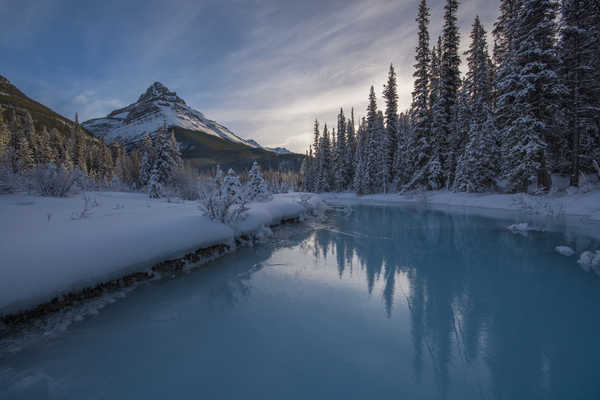 poster gunung Canada Parks Winter Mountains Rivers Scenery Banff 1Z