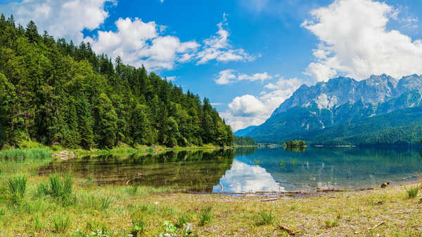 Poster Pemandangan Gunung Switzerland Mountains Lake Forests Wasserauen Alps 1Z