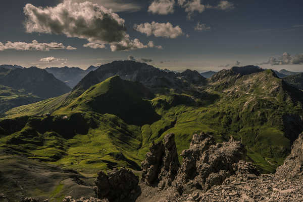 Poster Pemandangan Gunung Mountains Austria Tirol Ausserfern Clouds 1Z