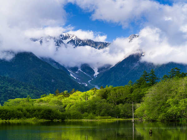 poster gunung Scenery Mountains Lake 1Z 005