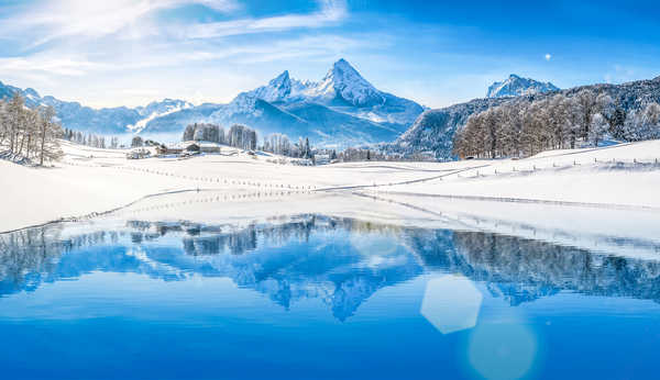 poster gunung Winter Scenery Mountains 1Z 003