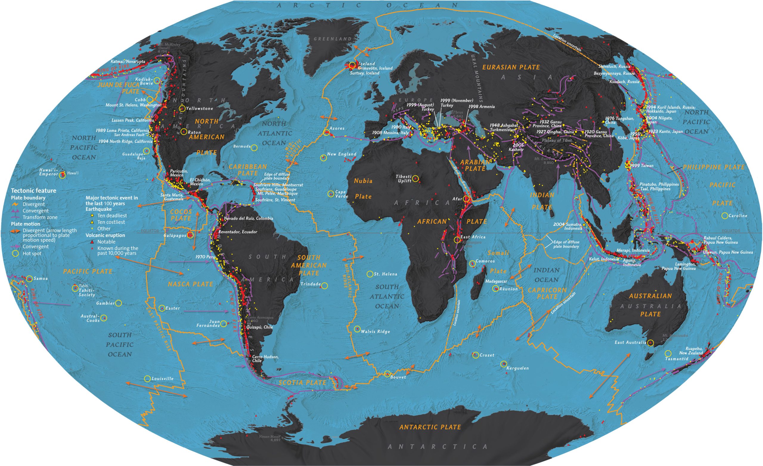Peta Dunia World Tectonic Plate 2011