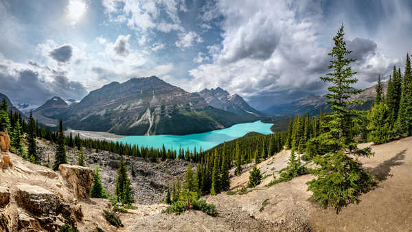 poster pemandangan alam gunung Lake Mountains Canada Scenery Alberta Peyto Lake 1Z