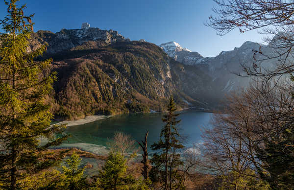 Poster Pemandangan Gunung Austria Lake Mountains Coast Almsee 1Z