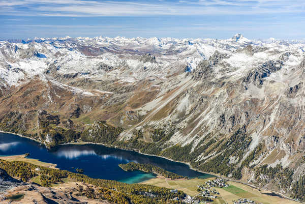 poster gunung Switzerland Mountains Lake Alps From above 1Z