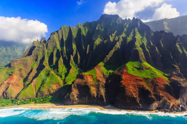 Poster Pemandangan Gunung Mountains Coast Kauai Hawaii 1Z