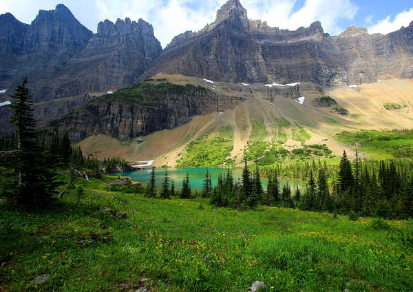 poster gunung USA Parks Mountains Lake 1Z 005