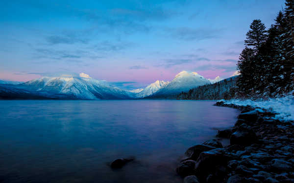 poster pemandangan alam gunung Blue Earth Lake Mountain Tree Winter Lakes Lake APC