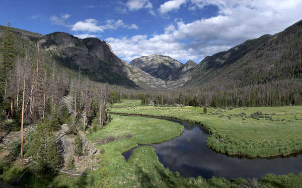 poster gunung Colorado Forest Mountain Stream Valley Earth Stream APC