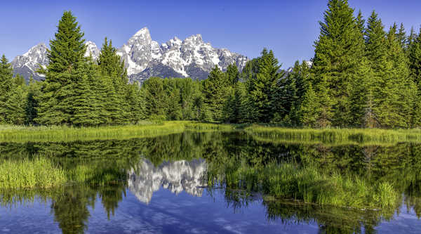 poster pegunungan USA Parks Lake Mountains Forests Grand Teton 1Z