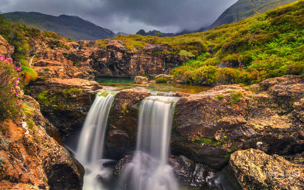 Poster Pemandangan Gunung Mountain Rock Waterfall Waterfalls Waterfall APC