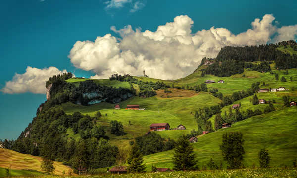 poster pemandangan alam gunung Switzerland Mountains 1Z 014