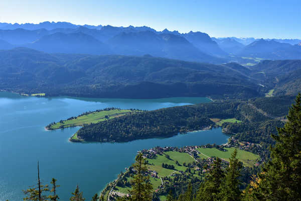 poster pemandangan alam gunung Mountains Lake Germany Walchensee Bavaria From 1Z