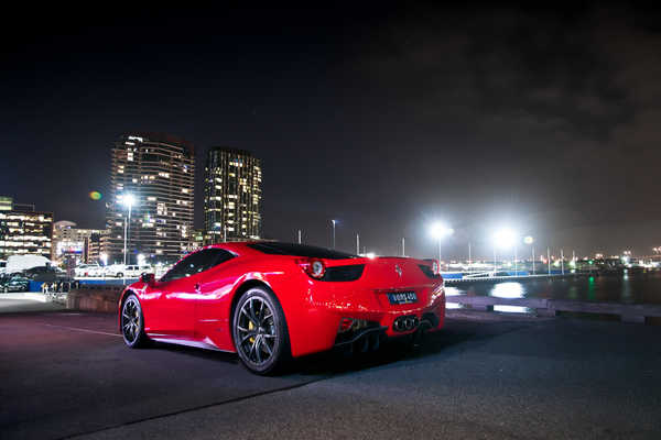 Poster Mobil Ferrari Ferrari 458 Red Car Sport Car Ferrari Ferrari 458 APC007