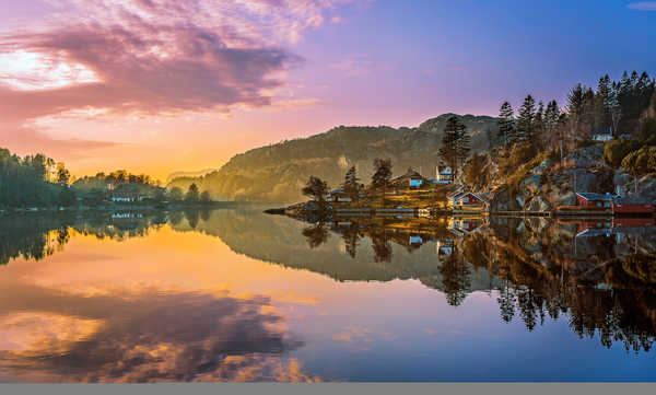 poster pemandangan alam gunung Norway Lake Mountains 1Z 001